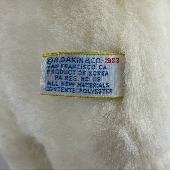 Vintage 1983 Dakine White and Pink Plush Bunny Easter Bunny Toy Stuffed Animal - Picture 9 of 14